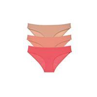 3 Adet Süper Eko Set Likralı Kadın Slip Külot Ten Pudra Fuşya