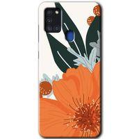 Samsung Galaxy A21s Kılıf Baskılı Kapak - Portakal Çiçeği +Tam Ekran Koruyucu
