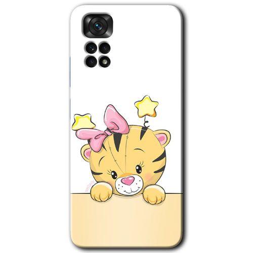 MRCİLETİSİM Xiaomi Redmi Note 11s 5G Global Kılıf HD Desen Baskılı Arka Kapak+Temperli Cam - Sevimli Kedi