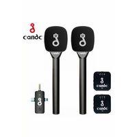 Çift Mikrofonlu Profosyonel Kablosuz Yüksek Kaliteli Ses Kaydı Röportaj Mikrofonu