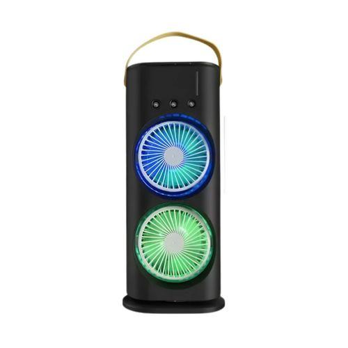 Usb Şarjlı Çift Başlıklı Buharlı Masaüstü Fan Sessiz Serinletici Işıklı Fan