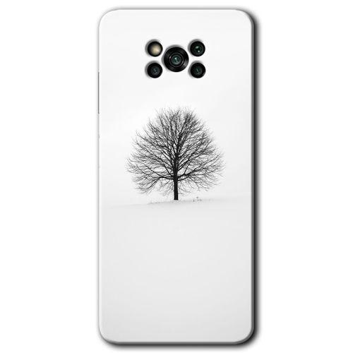 MRCİLETİSİM Poco x3 Pro Kılıf Baskılı Kapak - Alone Tree + 5D Tam Kaplayan Cam