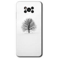 MRCİLETİSİM Poco x3 Pro Kılıf Baskılı Kapak - Alone Tree + 5D Tam Kaplayan Cam
