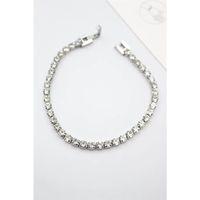 Taşlı Su Yolu Çelik Bileklik - Gümüş