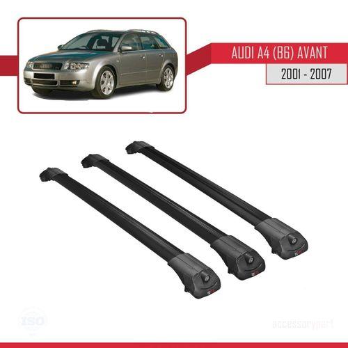 Audi A4 (B6) AVANT 2002-2004 Arası ile uyumlu ACE-1 Ara Atkı Tavan Barı SİYAH 3 ADET BAR