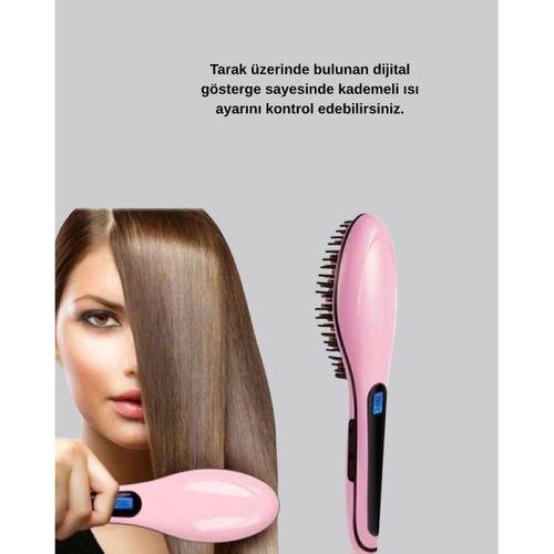 Dijital Ekranlı Seramik Saç Düzleştirici Tarak – 5 Kademeli Isı Ayarı, İyon Kontrollü