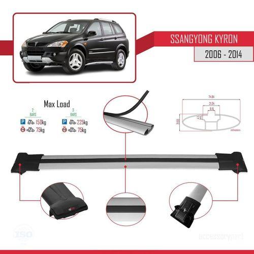 Ssangyong Kyron 2006-2014 Arası ile uyumlu FLY Model Ara Atkı Tavan Barı GRİ