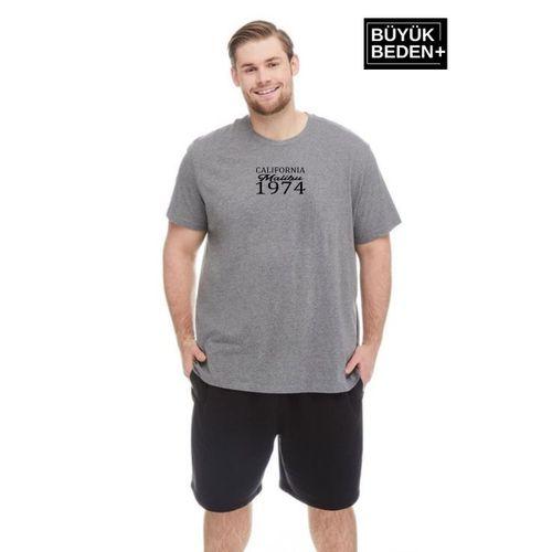 Süperlife Erkek Büyük Beden California 1974 Baskılı 3xl-6xl Bisiklet Yaka Tshırt SPR26TBS510-02
