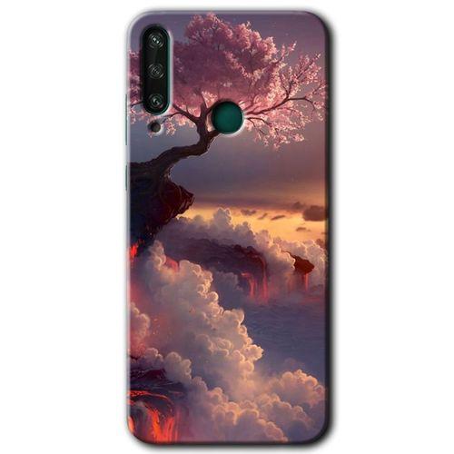 MRCİLETİSİM Huawei Y6P Kılıf HD Desen Baskılı Arka Kapak + Temperli Cam - Uçurumdaki Hayat