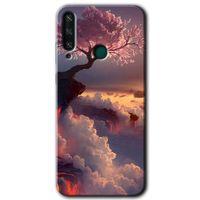 MRCİLETİSİM Huawei Y6P Kılıf HD Desen Baskılı Arka Kapak + Temperli Cam - Uçurumdaki Hayat