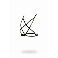 Siyah Göğüs Harness Deri Ayarlanabilir Metal Halkalı - Brf181