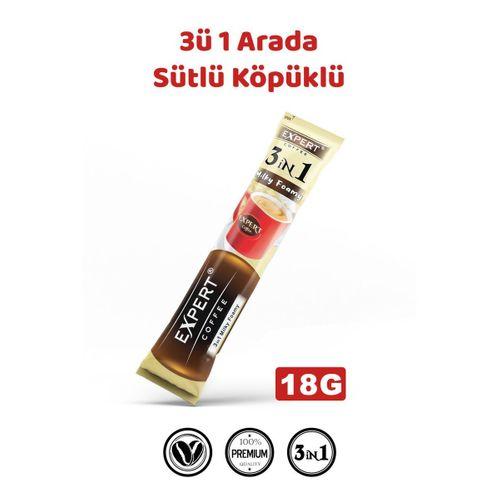 3’ü 1 Arada Sütlü Hazır Kahve 24’lü 18g – Yumuşak İçim, Dengeli Tat, Tek Porsiyon