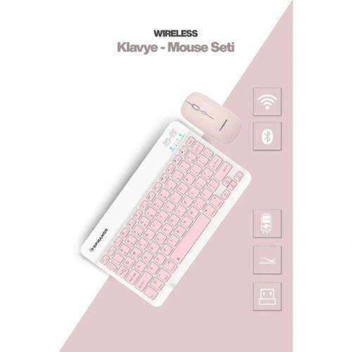 Pembe Kablosuz Klavye Ve Mouse Seti