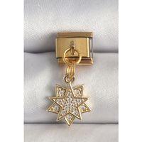 316L Çelik Gold Renk Sallantı Zirkon Taşlı Yıldız Model Nomination Charm