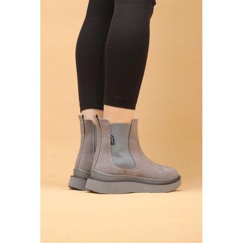 Pierra Kadın Gri Renkli Slip-On Süet Bot