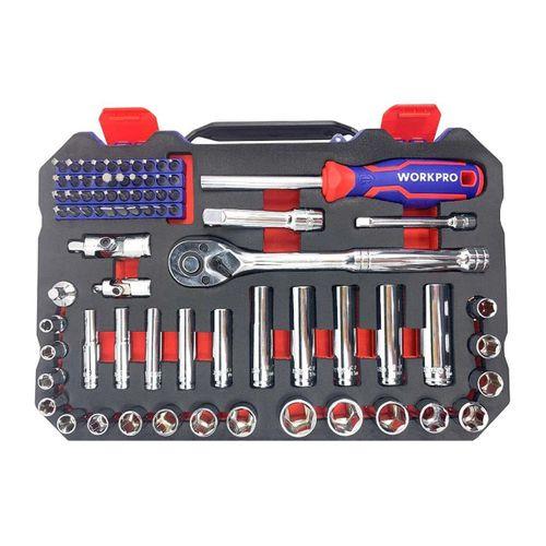 WORKPRO WP202524 1/4'’ 3/8’’ Metrik 75 Parça Cr-V Profesyonel Lokma Takımı