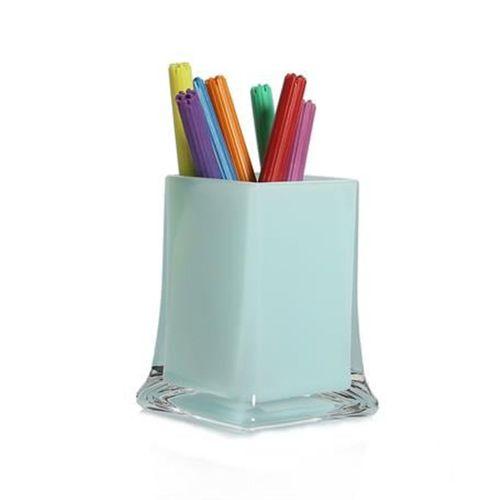 2 Adet Kalemlik Buz Mavi Renkli Ofis Gereci 6X6X10Cm 300Ml