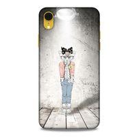 Apple iPhone XR Kılıf FunnyMaX (39) Liquid Crystal Kılıf Açık Gri Kedl