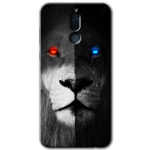 Huawei Mate 10 Lite HD Baskılı Kılıf + 9D Tam Ekran Koruyucu - Fire and Ice Lion