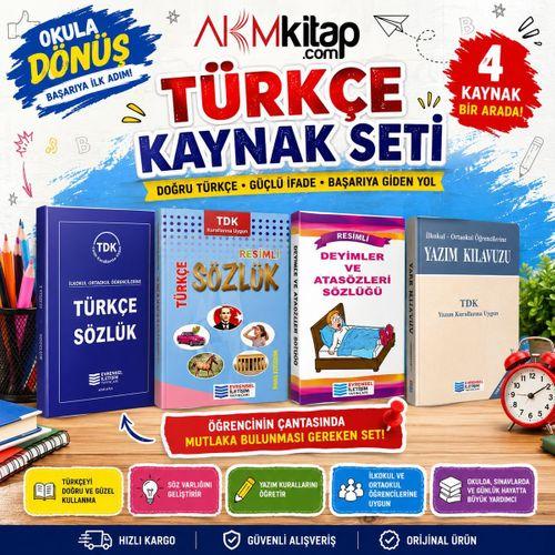 İlkokul Ortaokul Türkçe Sözlük Deyimler ve Atasözleri Sözlüğü Yazım Kılavuzu 4 lü Set Evrensel İletişim