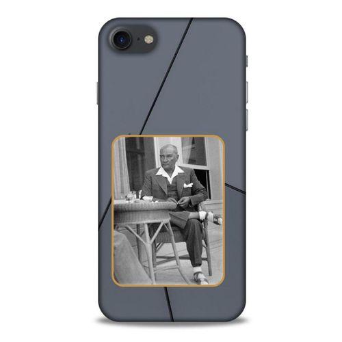 Apple Iphone 7 Kılıf Atatürk (31) TPU Kılıf Koyu Gri