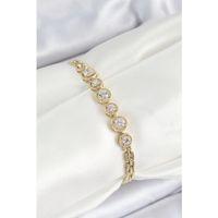 Xuping Pirinç Sıralı Daire Baget Model Gold Renk Kadın Bileklik