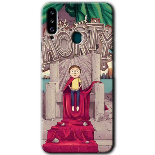 MRCİLETİSİM Samsung Galaxy A20s Kılıf HD Desen Baskılı Arka Kapak + Temperli Cam - Morty