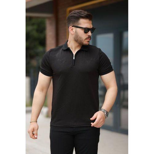 Erkek Fermuarlı Yaka Kısa Kollu Tişört