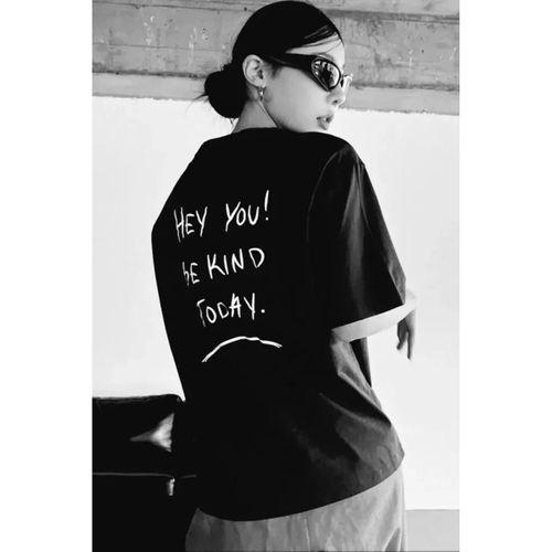 Pilelistore Unisex Baskılı Oversize T-Shirt - Siyah