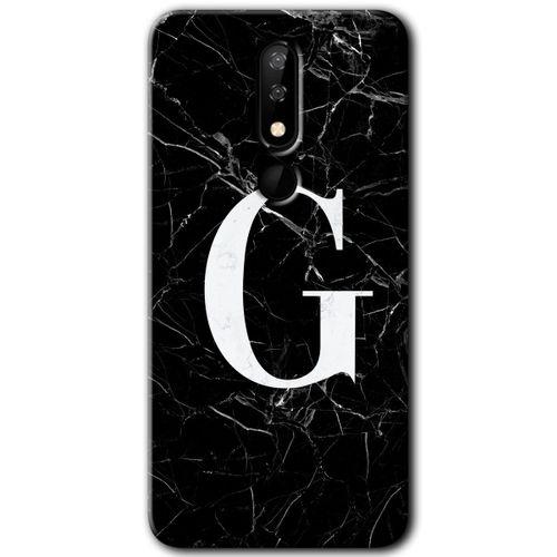 Casper Via P3 Kılıf HD Desen Baskılı Arka Kapak - Siyah Mermer Desenli G Harfi
