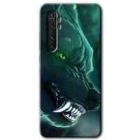 Xiaomi Mi Note 10 Lite Kılıf HD Desen Baskılı Arka Kapak - Yeşil Kurt + Kırılmaz Cam