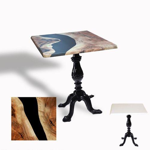 Dockers Çipa 1001 Döküm Ayak Kare Masa 70x70 cm - (Werzalit, Wermodin ve Allzalit Tabla) - Epoxy