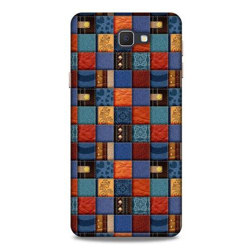 Samsung Galaxy J7 Prime Kılıf Patchwork (16) Kalın Kılıf Turuncu Mavi