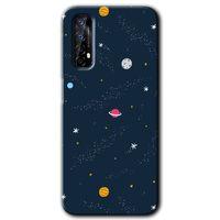 Realme 7 HD Baskılı Kılıf + 9D Tam Ekran Koruyucu - Çizim Gezegen