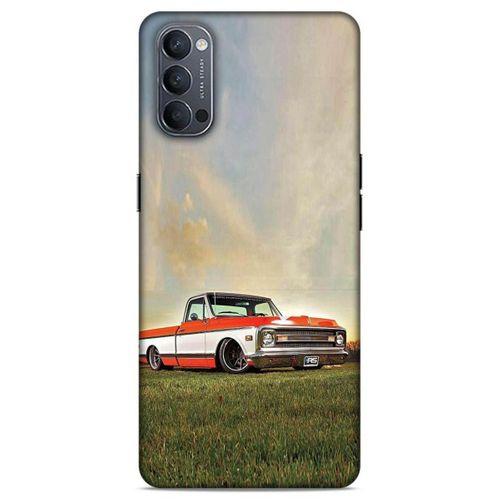 Lopard Oppo Reno 4 Uyumlu Kılıf PickUpX (29) Arka Koruma Kılıfı Turuncu Beyaz