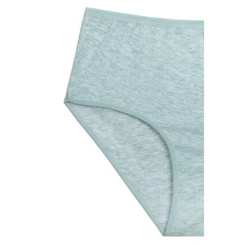 4'lü Yeni Seri Renkli Yüksek Bel Fitilli Ribana Bato Külot Şeftali Yeşil