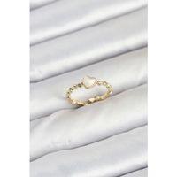 Pirinç Gold Renk Kalpli Model Kadın Yüzük