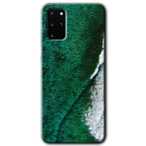 Samsung Galaxy S20 Plus Kılıf HD Desen Baskılı Arka Kapak + Temperli Cam - Yeşil Okyanus