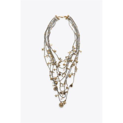 Metal Deniz Temalı Çoklu Kolye - Gümüş