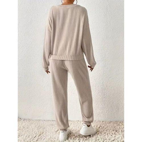 Kadın Uzun Kollu V Yakalı Kaşkorse Bluz Ve Pantolon Ikili Takım