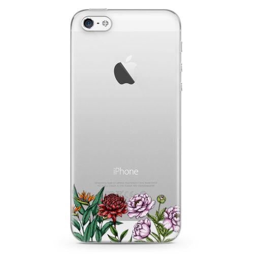Apple iPhone 5 Kılıf Çiçek Üçlü Arka Kapak Koruma Desenli Full Koruyucu