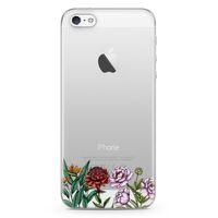 Apple iPhone 5 Kılıf Çiçek Üçlü Arka Kapak Koruma Desenli Full Koruyucu