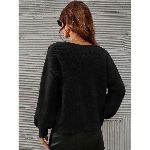 Kadın Uzun Kollu V Yakalı Triko Bluz