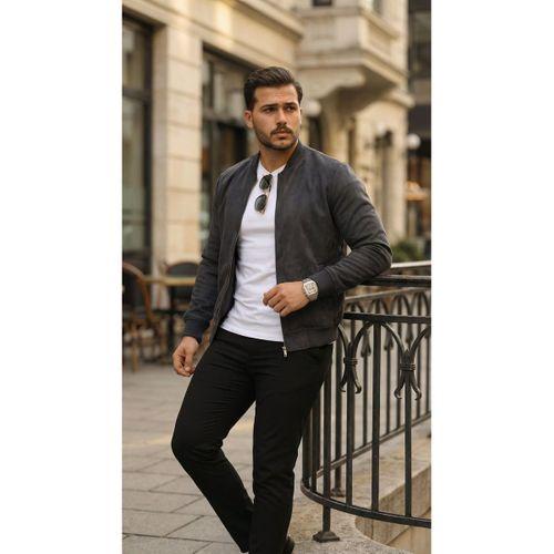 Erkek önden Fermuarlı Içi Astarlı Süet Ceket