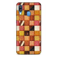 Samsung Galaxy A40 Kılıf Patchwork (2) Kabı Turuncu Sarı