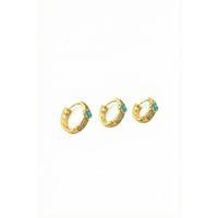 3'lü Halka Küpe - Turkuaz