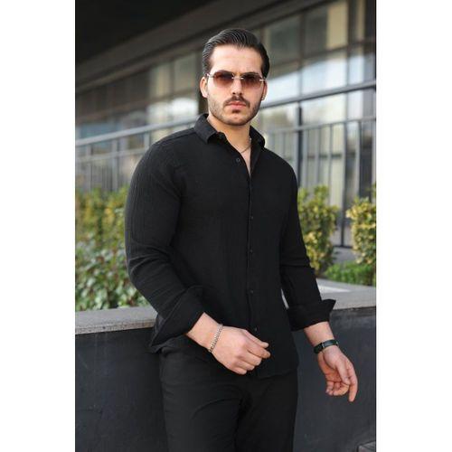 Erkek Uzun Kollu Müslin Kumaş Gömlek