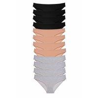 12 adet Süper Eko Set Likralı Kadın Slip Külot Siyah Ten Gri