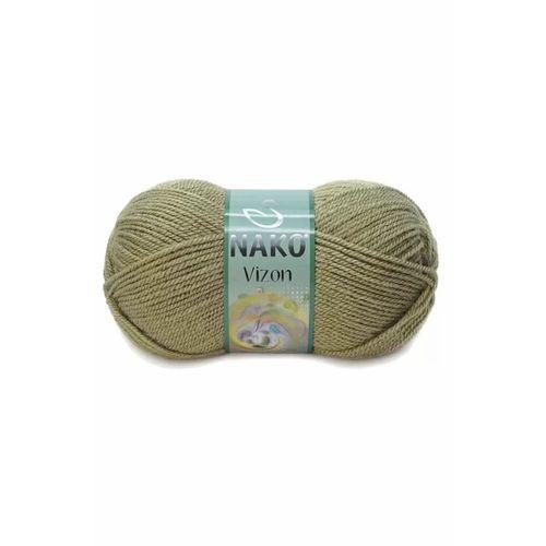 5 Adet Vizon Premium Akrilik El Örgü İpi Yünü Renk No:268 Asker Yeşil