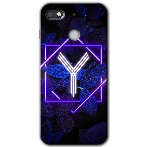 Potkal Hediye Fabrikası General Mobile GM 8 Go HD Baskılı Kılıf + 9D Tam Ekran Koruyucu - Dark Neon Yaprak Y Harfi